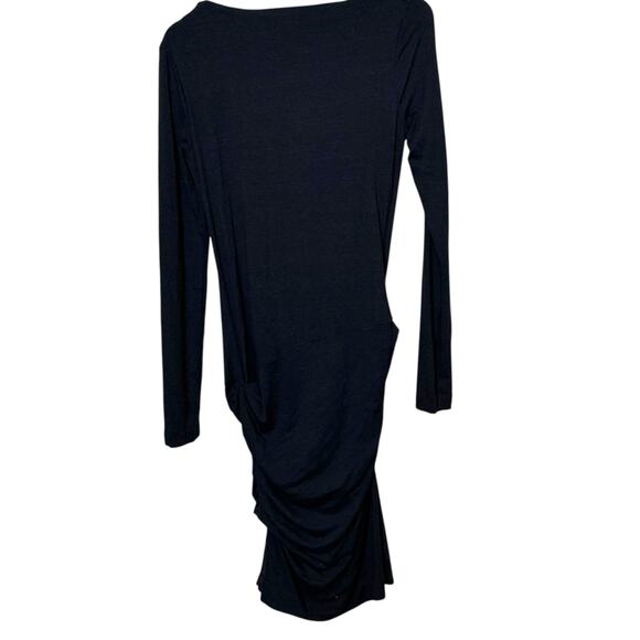 Nicole Miller Studio Made in the USA Blue Size Medium Faux Wrap Ruched Dress - Picture 6 of 8